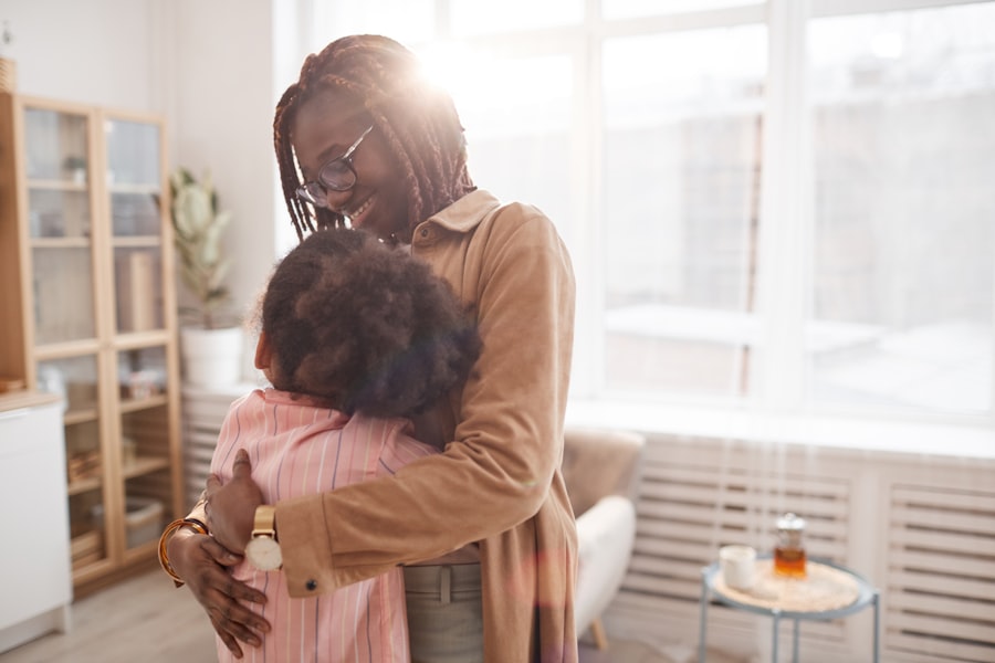 Mother and child at a health visit
